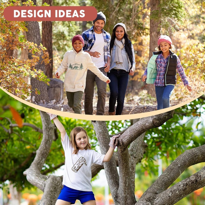 Tintnut Wood Pattern HTV Vinyl - 10 Sheets 12 X 10 Inches Brown Wood Heat Transfer Vinyl White Wooden Planks Iron on Vinyl Vintage HTV for t-Shirts DIY Compatible with Cricut or Silhoutte Cameo - Image 5